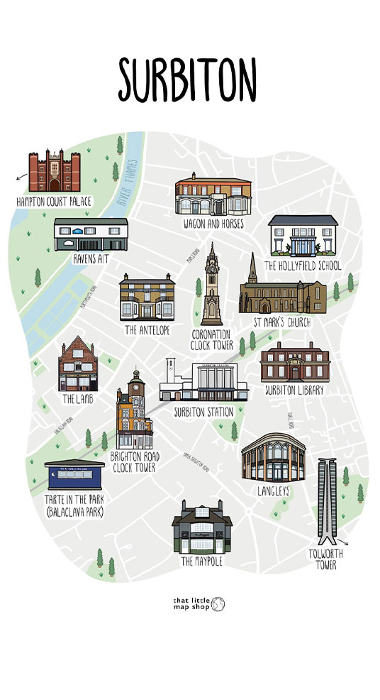 surbiton map that little map shop