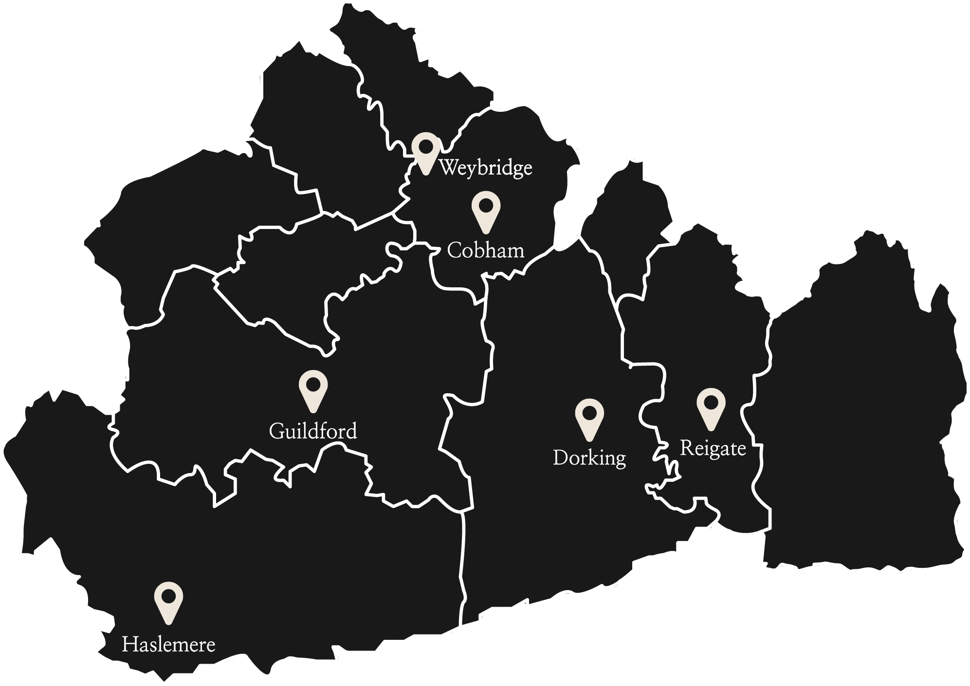 Map of Surrey