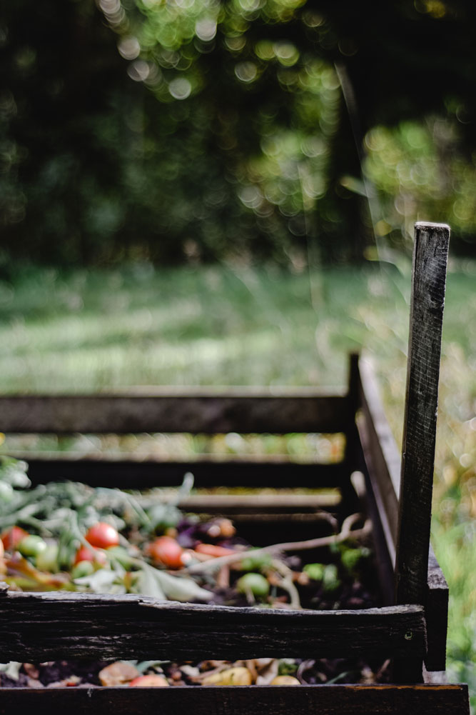 Garden compost heap